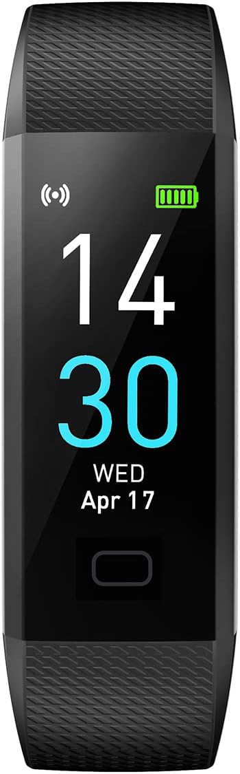 Atan Fitness Tracker with Heart Rate & Blood Oxygen Monitor – Smart Watch for Android & iOS, IP68 Waterproof, Sleep & Stress Tracking, Multi-Sport Mode, Step Counter, 7-Day Battery Life (Black)