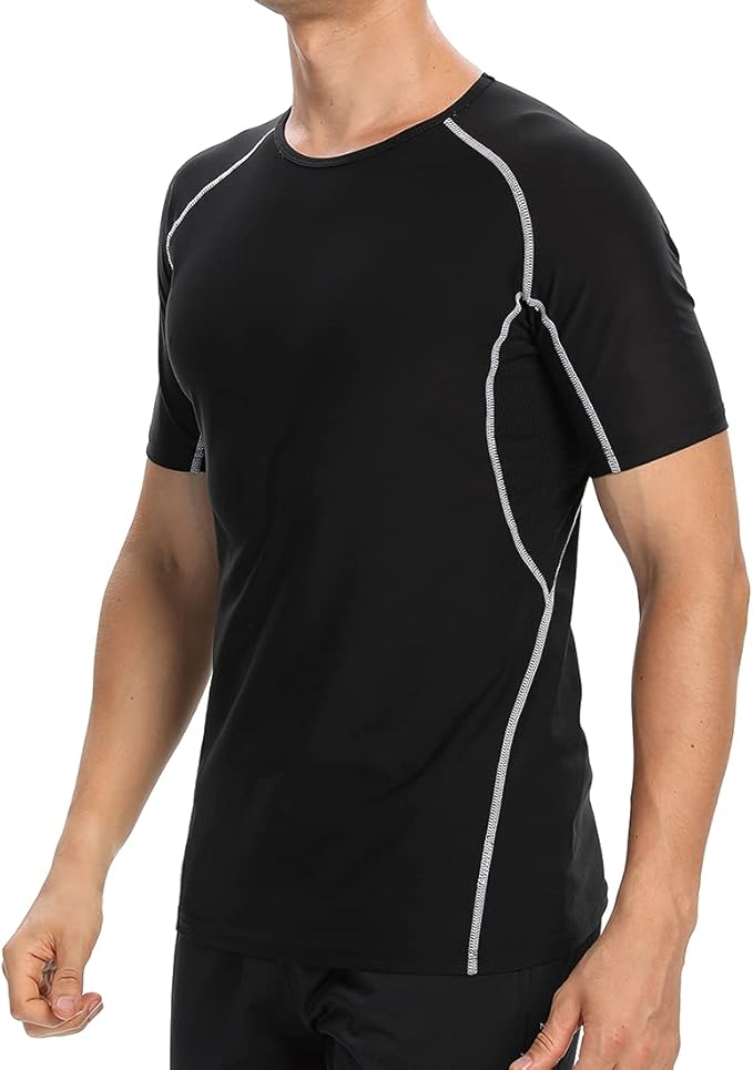 QBK Big and Tall Men's Sauna Sweat Suit Compression Heat Trapping Shirt for Gym Exercise Slimmer Shapewear Sweat Vest