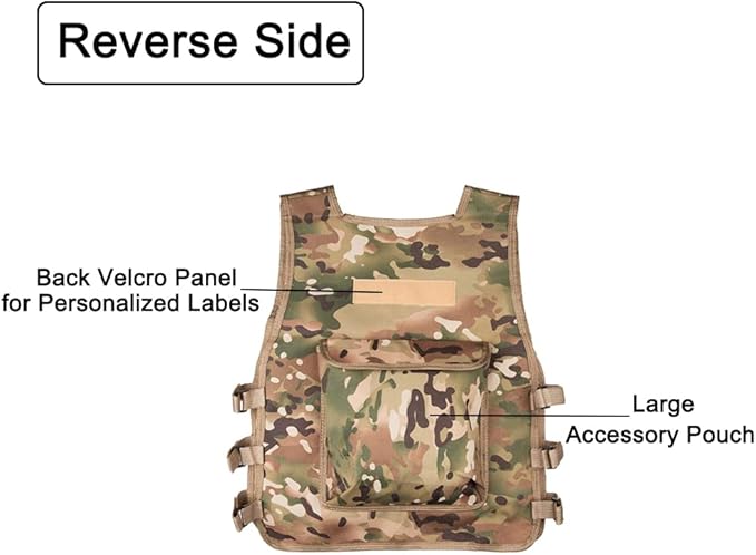 AZB Kids Tactical Vest Adjustable Lightweight Airsoft Paintball Vest for Games or Training