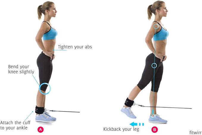 Jayefo Ankle Strap for Cable Machine - Ankle Cable Attachments for Gym and Working Out - Leg Kickback Ankle Strap and Wrap for Cable Machine - Standard Size - Black