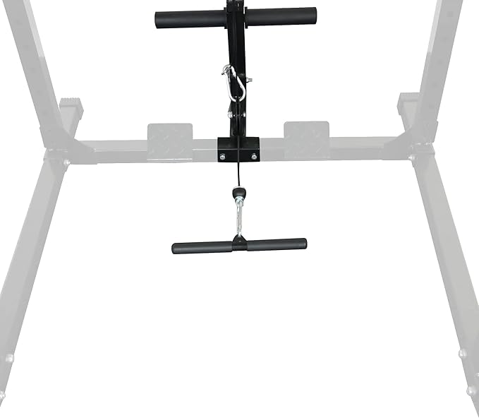 Multi-Function Adjustable Power Cage with J-Hooks, Safety Straps and Optional LAT Pulldown Attachment and Cable Crossover, Multiple Styles