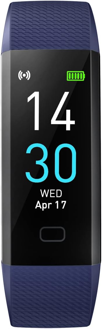Atan Fitness Tracker with Heart Rate & Blood Oxygen Monitor – Smart Watch for Android & iOS, IP68 Waterproof, Sleep & Stress Tracking, Multi-Sport Mode, Step Counter, 7-Day Battery Life (Blue)