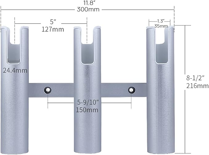 Aluminium Wall-Mounted Fishing Rod Holder for Boat, Garage & Marine - Holds Rods & Poles