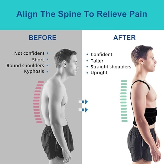Posture Corrector for Men and Women,Adjustable Back Brace for Upper and Lower Back Pain Relief - Improve and Neck,Shoulder,Back Relieve XXL(42"-48")