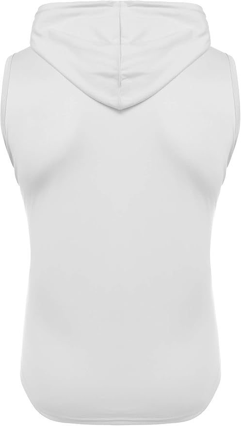 Babioboa Men's Workout Hooded Tank Tops Sleeveless Gym Hoodies Bodybuilding Muscle Shirts