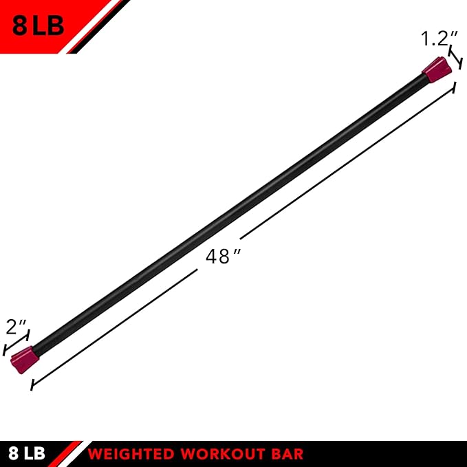 JFIT Weighted Workout Bars 7 Size 5-30lbs, Rubber