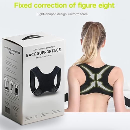 Posture Corrector for Men and Women, adjustable, comfortable, breathable corrector with Elastic Support Upper Back Brace, Shoulder, Lumbar Support Belt-Corset, Fits Discreetly Under Clothing. Size - L