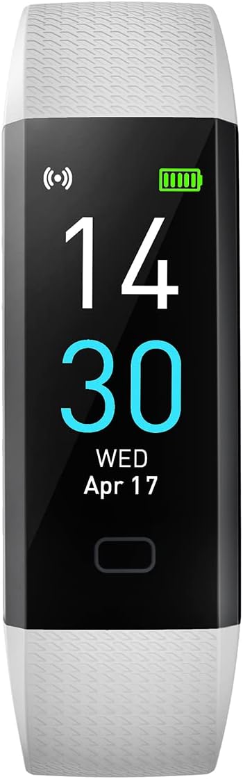 Atan Fitness Tracker with Heart Rate & Blood Oxygen Monitor – Smart Watch for Android & iOS, IP68 Waterproof, Sleep & Stress Tracking, Multi-Sport Mode, Step Counter, 7-Day Battery Life (White)
