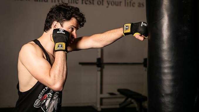 Beast Gear Hand Wraps for Boxing Gloves - Men & Women Inner Gel Quick Wraps for Combat Sports, MMA, and Martial Arts