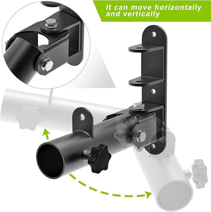 Kipika Wall Mount Landmine Attachment for 1" Standard Bar and 2" Olympic Bars - Heavy Duty T-Bar Row Platform with Swivel - Ideal for Home Gym Workouts