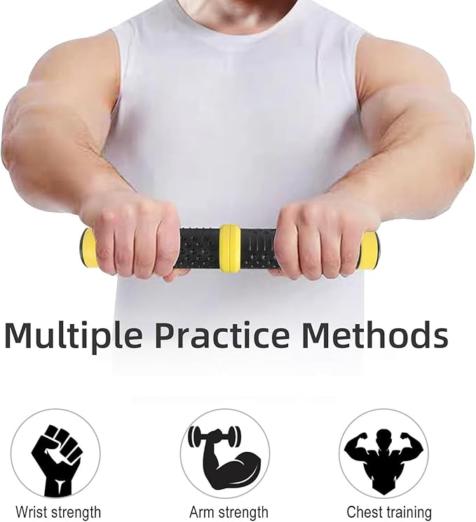 Twist Grip for Resistance Bar: Twist Grip Strength (Grey-132lb) & (Yellow-44lb)
