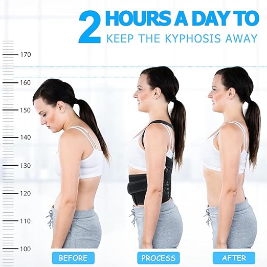 PAZAPO Posture Corrector for Men&Women - Back Brace for Lumbar Support and Upright - Breathable Back Straightener Back 2X-Large(42-48 Inches)