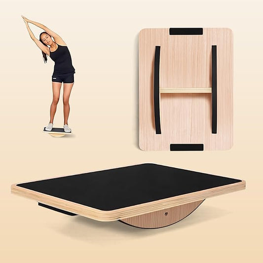 Balance Board Training Wooden Professional Fitness Wobble Board Adult Non-Slip Yoga Two-Way Silent Balance Board