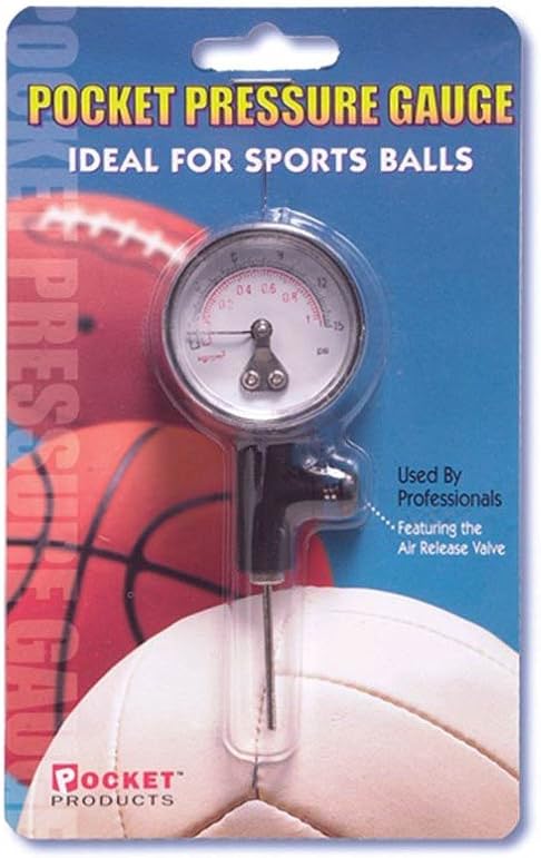 Pocket Pump Ball Pressure Gauge - Ball Pump Pressure Gauge with Air Release Valve - Check Air Pressure for Volleyballs, Basketballs & Footballs - Reads Both KG and PSI