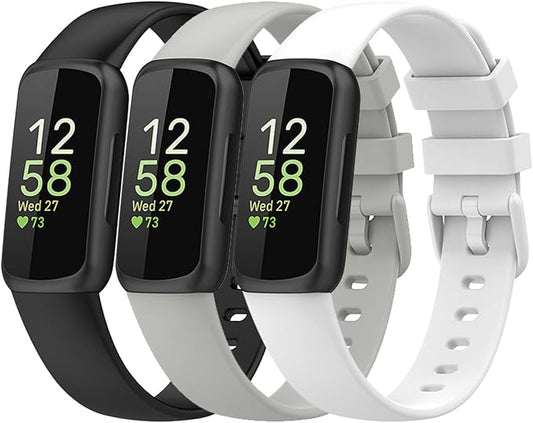Bands Compatible with Fitbit Inspire 3 Bands for Women Men Sport Wristband Replacement Soft Silicone Straps for Fitbit Inspire 3 Smartwatch Small Large
