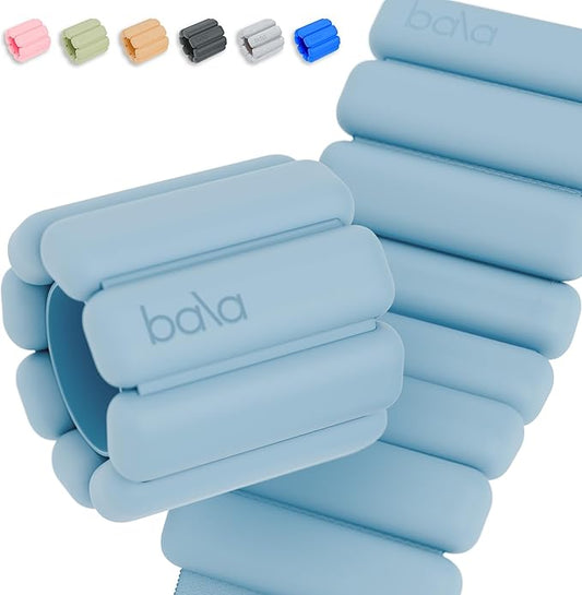 Bala Bangles Wrist & Ankle Weights for Women & Men - Adjustable Silicone Weighted Bracelet Set for Gym, Yoga, Pilates, Cardio & Strength Training - Wearable Arm & Leg Workout Weights