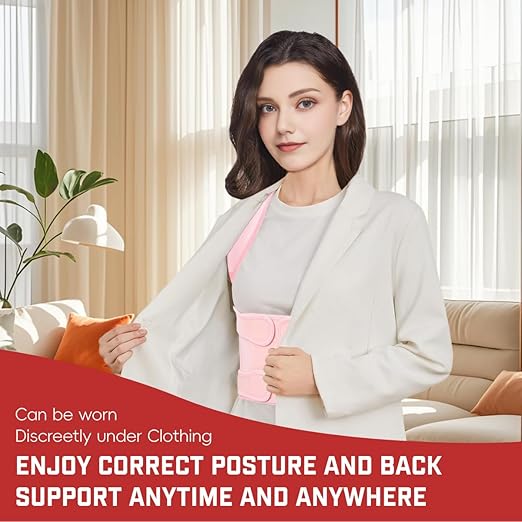 Back Brace Posture Corrector for Women & Men, Adjustable Shoulder Straightener with Full Back Support, Relief for Lower & Upper Back Pain, Hunchback & Scoliosis (Pink, Medium)