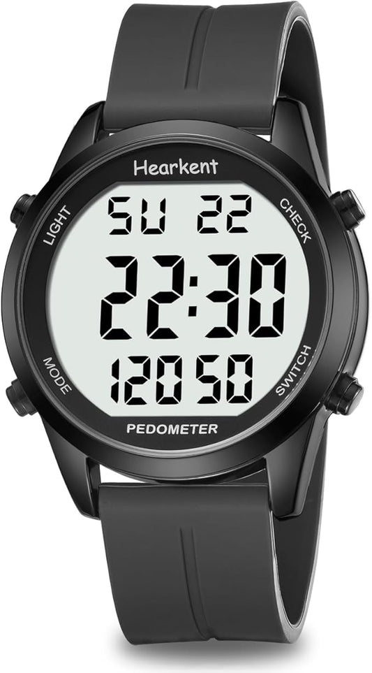 Pedometer Watch for Walking for Senior No App Required with Steps Calories Counter and LCD Large Numbers