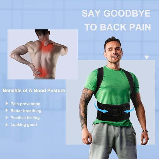 Back Brace Posture Corrector for Women Men -Adjustable and Breathable Support Scoliosis for Waist - Improve Back Posture for Body Correction and Lumbar Support XL(37"-42")