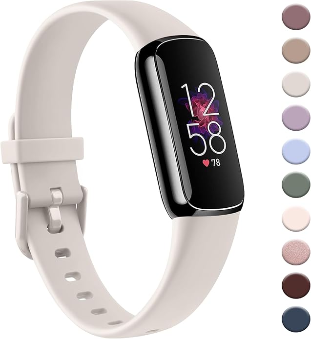 AK Sport Band Compatible with Fitbit Luxe Bands for Women Men, Soft Silicone Replacement Sport Straps Wristbands for Fitbit Luxe Fitness and Wellness Tracker