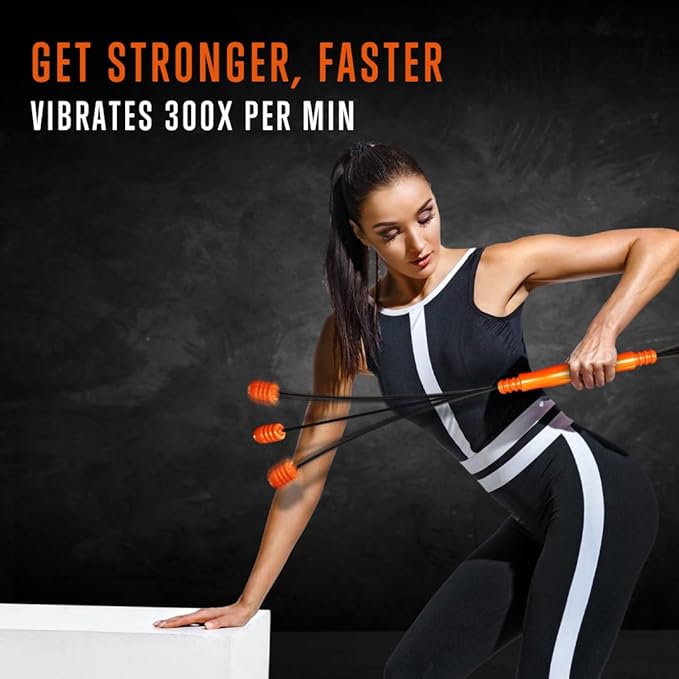 SQUATZ Elastic Vibrating Fitness Bar - Solid Rubber