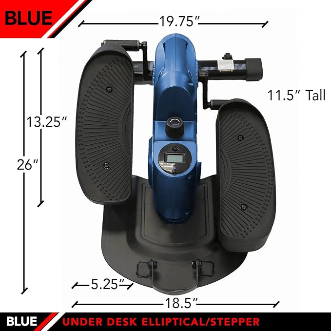 JFIT Mini Elliptical – Under Desk & Standing Workout, Compact, Quiet, Adjustable Resistance, LCD Monitor for Progress Tracking