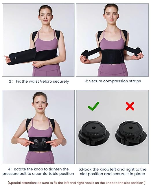 Back Brace Posture Corrector for Women & Men-Knob Adjustable Back Support Straightener-Upper and Lower Back Pain Relief-Scoliosis, Shoulder Posture Corrector- Neck Hump, Thoracic L(28"-35")
