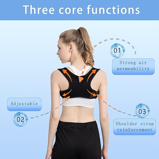 Posture Corrector for Women and Man - Posture Trainer for Neck Hump & Scoliosis Correction | Adjustable, Comfortable, and Pain-Relieving | Ideal for Desk Workers & Long-Term Wear(One Size)