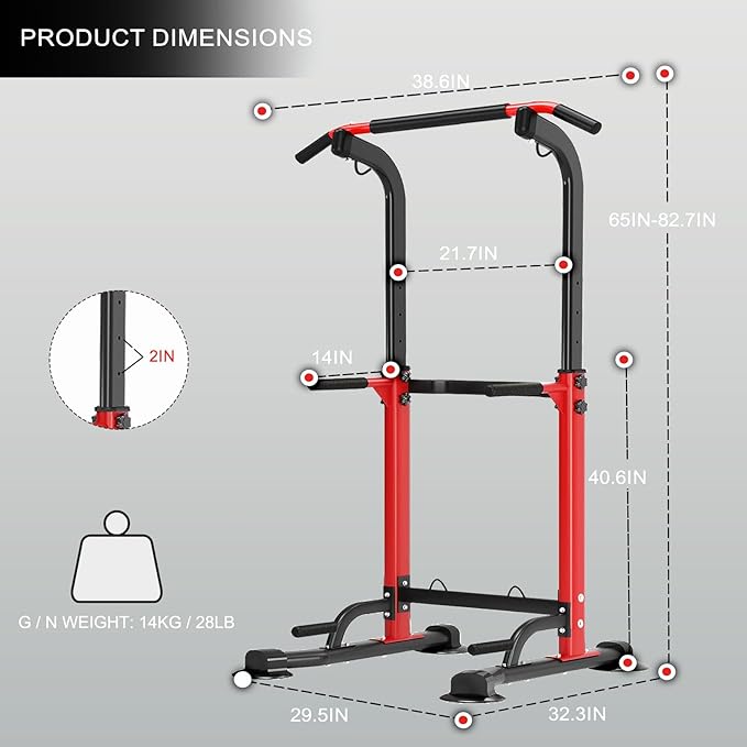 Power Tower Pull Up Bar 6 feet