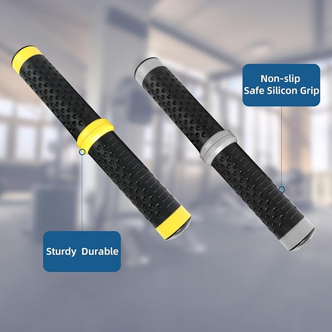 Twist Grip for Resistance Bar: Twist Grip Strength (Grey-132lb) & (Yellow-44lb)