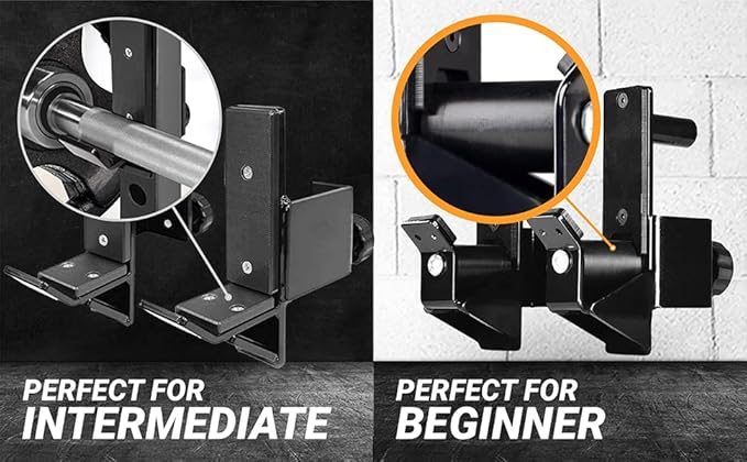Yes4All Power Rack J-Hooks & Attachments – Heavy Duty Barbell Holders Compatible with 2x2 & 3x3 Power Racks for Home Gym