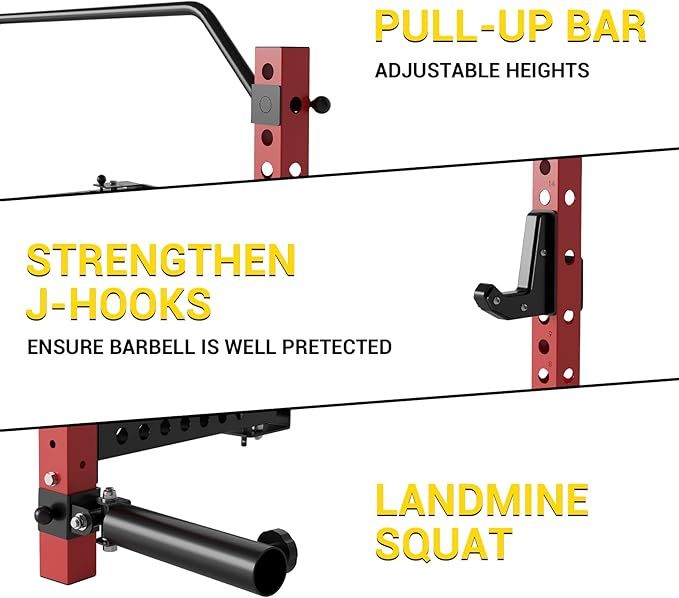 Folding Squat Rack for Home Gym 2.36" x 2.36" Folding 1000 LBS