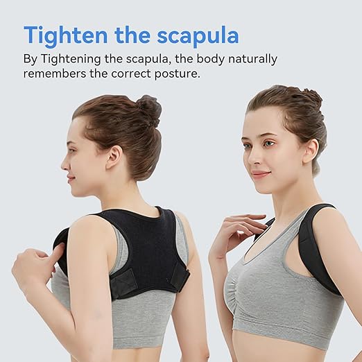 Posture Corrector for Women and Men - Adjustable Posture Corrector Women & Back Support Brace, Upper Spine Support - Neck, Shoulder, Clavicle and Back Pain Relief - Breathable