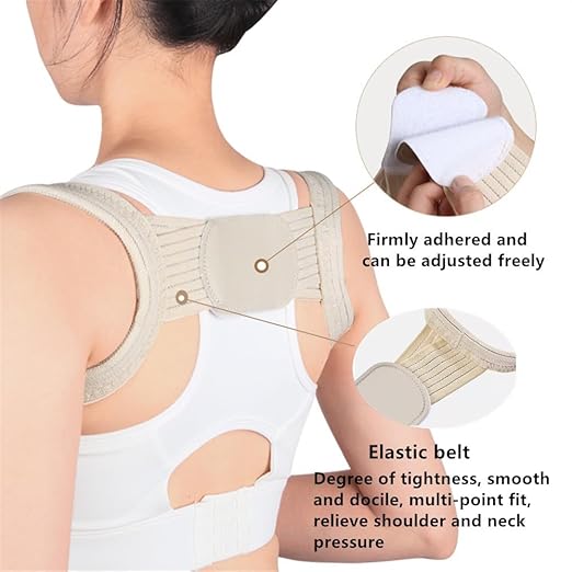 Posture Corrector for Women and Men,Breathable Hunchback Corrector,Adjustable Back Straightener Brace Suitable for Back,Shoulder and Spine Pain Relief(Beige,XS)