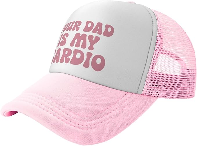 Put It On My Husband's Tab Drinking Trucker Hat - Funny Pink Trucker Hat for Women and Men