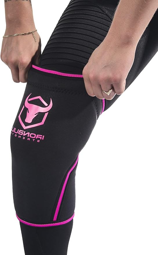 Iron Bull Strength 7mm Knee Sleeves (Pair) for Weightlifting & Powerlifting (USPA, IPL, IWF & USAW Approved) | High-Performance Knee Compression Support For Squats, Weight Lifting - Men and Women