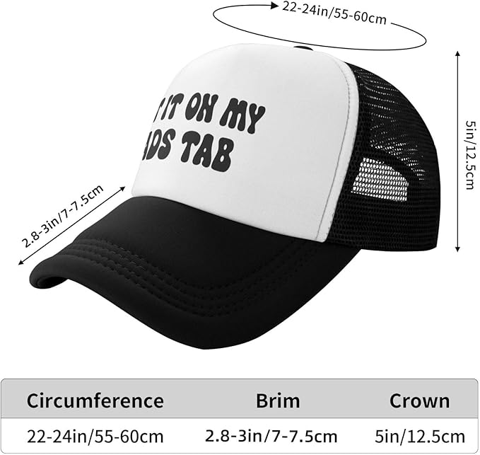 Put It On My Husband's Tab Drinking Trucker Hat - Funny Pink Trucker Hat for Women and Men