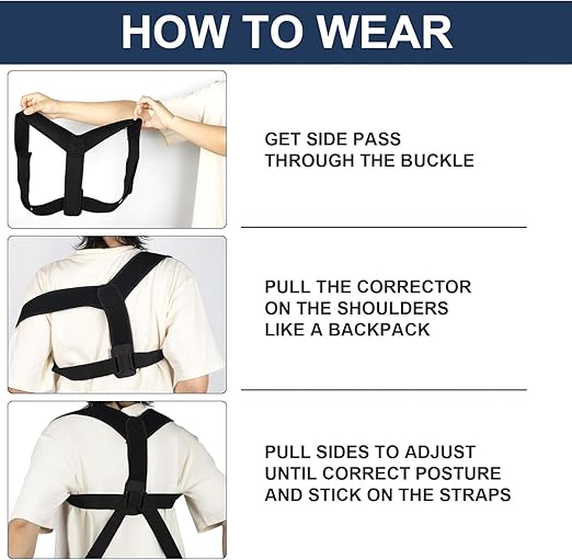 Posture Corrector for Women & Men, Adjustable & Breathable Upper Back Brace, Back Straightener Posture Corrector Support straightener, Providing Pain Relief from Lumbar