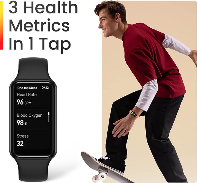 Amazfit Band 7 Fitness & Health Tracker for Women Men, 18-Day Battery Life, Alexa Built-in, 1.47”AMOLED Display, Heart Rate & SPO₂ Monitoring, 120 Sports Modes, 5 ATM Water Resistant, Black (Renewed)