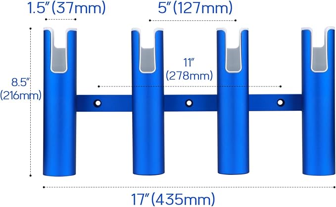 Aluminium Wall-Mounted Fishing Rod Holder for Boat, Garage & Marine - Holds Rods & Poles