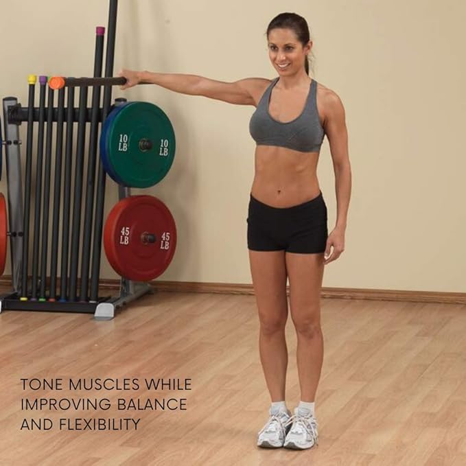 Body-Solid Rubber Padded Weighted Bar - Stretching Weight