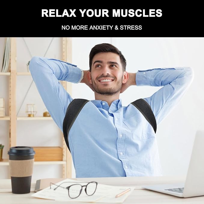 Back Brace Posture Corrector for Men and Women - Improve Posture, Lower Back and Waist Pain, Full Lumbar Support, Shoulder and Neck Stretcher, Adjustable Straps and Breathable Material XXL(42''-48'')