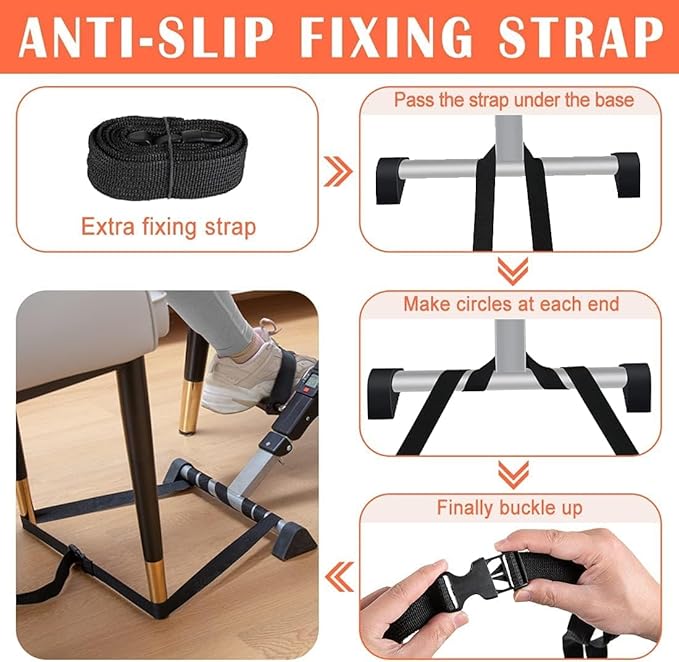 Multi-Use Physic-Under Desk Exercise Bike Pedal Exerciser, Fully Assembled Pedal Exerciser for Seniors, Foldable Mini Exercise Bike for Office Fitness with LCD Display, Peddler Exerciser
