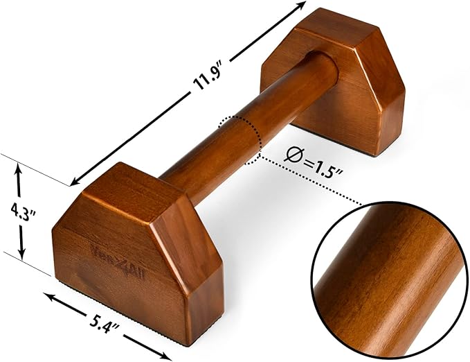 Yes4All Steel/Solid Wood Push Up Stand Parallel Bars