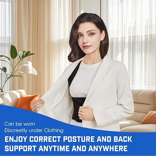 Back Brace Posture Corrector for Women & Men, Adjustable Shoulder Straightener with Full Back Support, Relief for Lower & Upper Back Pain, Hunchback & Scoliosis (Black, Large)