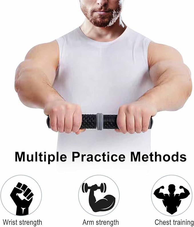 Twist Grip for Resistance Bar: Twist Grip Strength (Grey-132lb) & (Yellow-44lb)