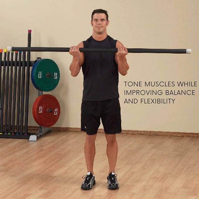Body-Solid Rubber Padded Weighted Bar - Stretching Weight