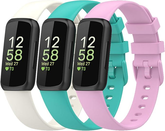 Bands Compatible with Fitbit Inspire 3 Bands for Women Men Sport Wristband Replacement Soft Silicone Straps for Fitbit Inspire 3 Smartwatch Small Large
