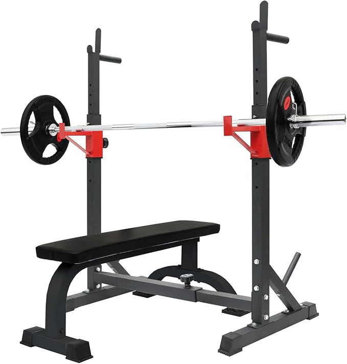 PLKO Multi-Function Squat Press Barbell Rack Stand, Height Adjustable Barbell,Max Load 550lbs,Fitness Exercise Equipment Home Gym