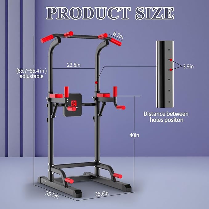 Power Tower Dip Station 85.5" for Equipment,400LBS